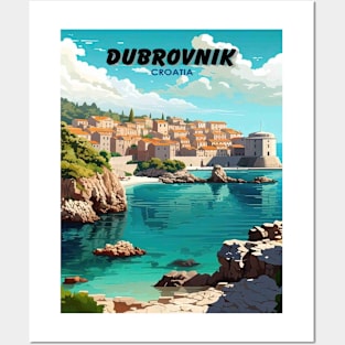 Dubrovnik Croatia Vintage Travel and Tourism Advertising Print Posters and Art